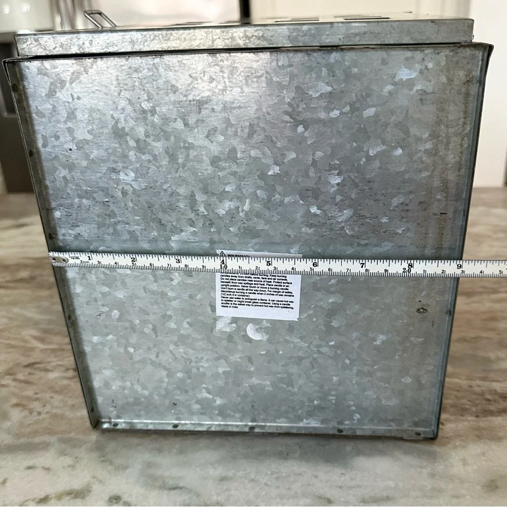 Large Holiday Galvanized Metal Luminary House / Christmas Village Lantern